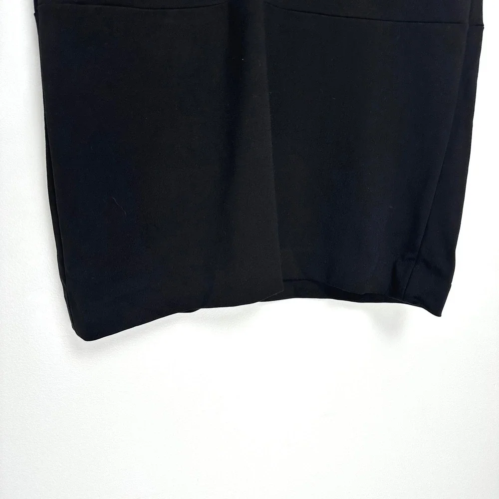 Everlane Ponte Shirt Dress Black Short Sleeve Notched Neck Shift XL
